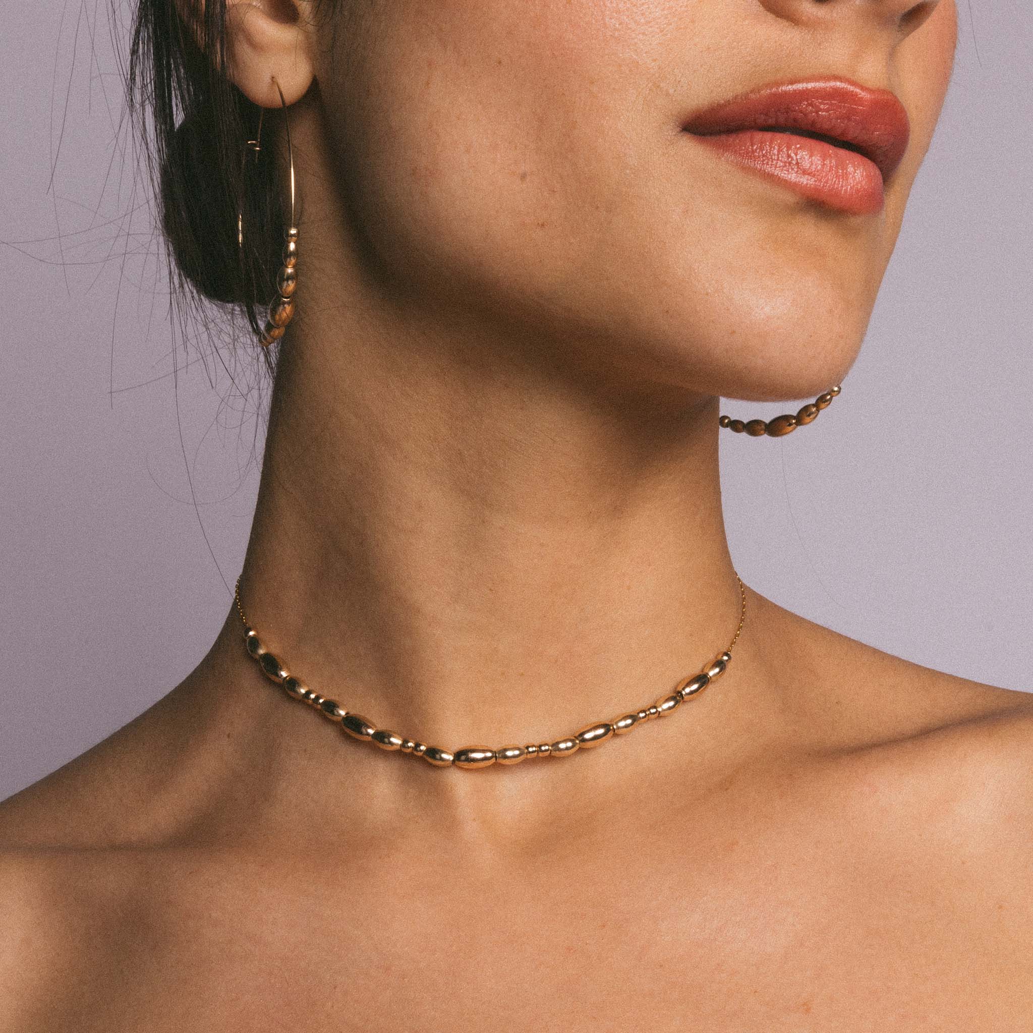 Oval Alchemy Beaded Lasso Necklace