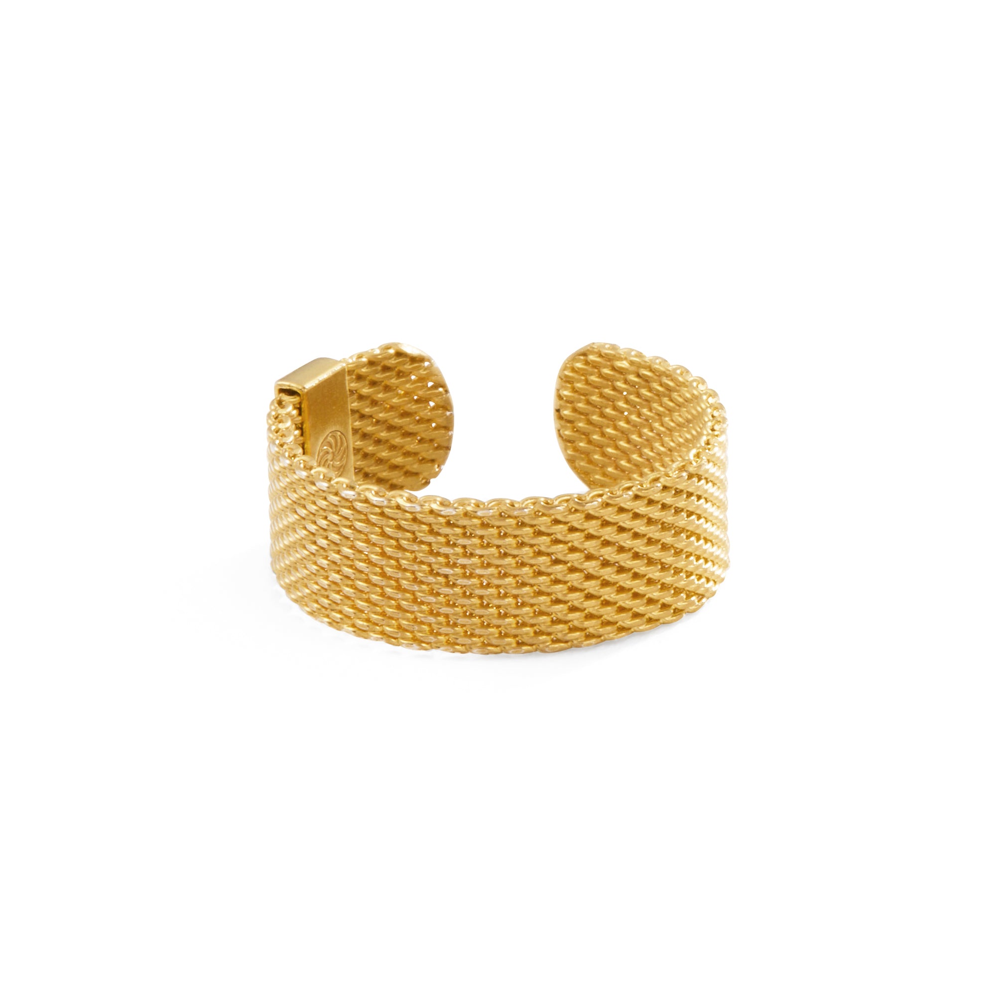 Fine Elevated 22K Gold Mesh Ring