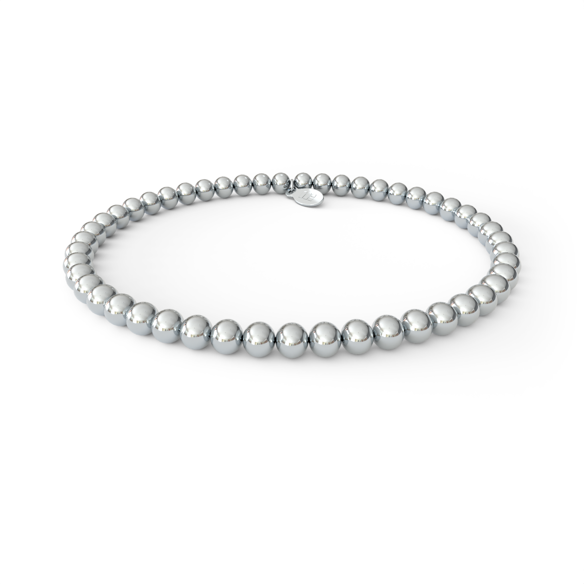 Charm It! 4mm Silver Bead Stretch Bracelet