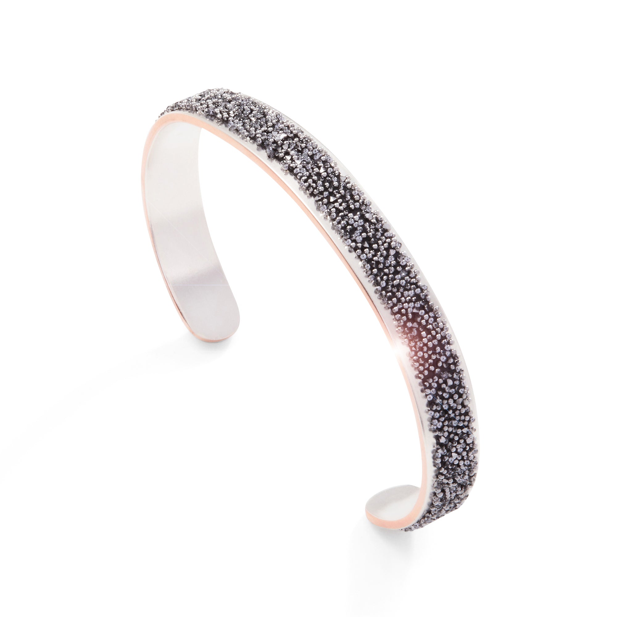 Chrome Crystal Silver Bonded Cuff | Regular