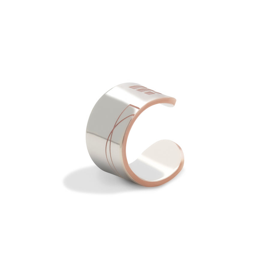 Squared Circle Silver Bonded Ring | Bold