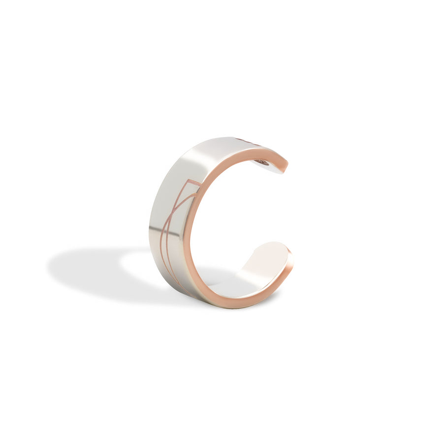 Squared Circle Silver Bonded Ring | Thin