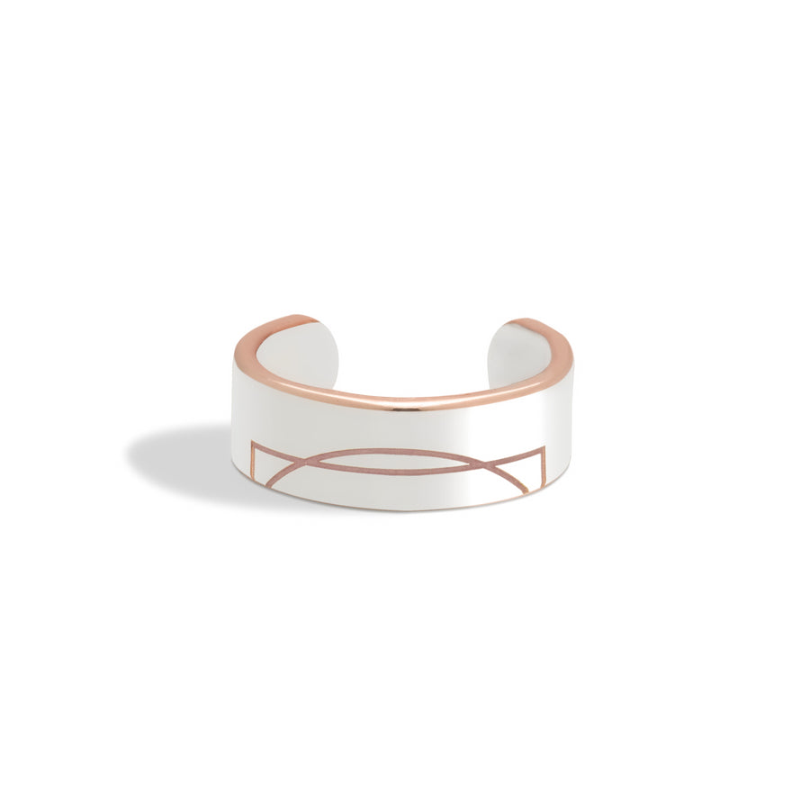 Squared Circle Silver Bonded Ring | Thin